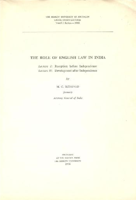 >The Role of English Law in India