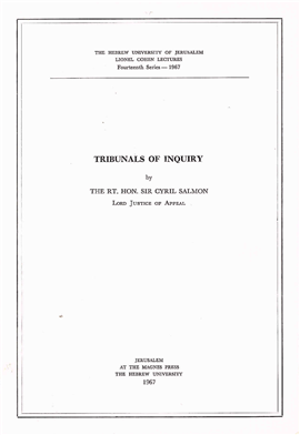 >Tribunals of Inquiry